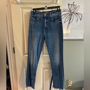 MOTHER midrise ankle fray color opposites attract size 27